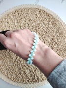 Pasek na nadgarstek do telefonu kluczy torebki boho z koralikami biały 