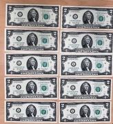 2 Dolary 2017A Seria L UNC / 10 banknotów sekwencja
