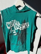 Bawełniana zielona bluzka na krótki rękawku z kapturem - Okay rozm. M