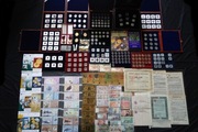 Kolekcja monet od XVIIw. monety SREBRNE, medale, stare dokumenty, banknoty