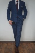 Garnitur Vistula granatowa krata Letni Guabello slim 50/L 182/100/86-88