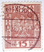 Znak wodny IIP. Znaczek Fi 253a. Kasowany. Rzadki. 