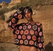 ZARA Luksusowy SWETER szydełkowy luźny L