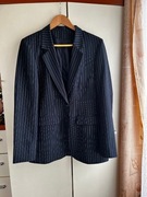 34 36 granatowa marynarka w prążek oversize męski fason 