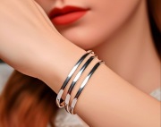 Bransoletka bransoleta srebro potrójna designerska inna paski bangle