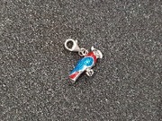 Srebrna zawieszka Apart, Papuga kolorowa, charms, Ag 925, stan idealny