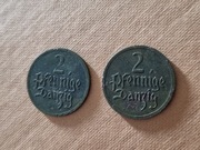 Polska, 2x 2 fenig 1926 ,Wolne Miasto Gdańsk WMG pfennig