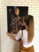 Obraz akt/ abstrakcja 60x80 cm malowany szpachelką