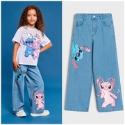 Jeansy szerokie baggy Lilo&Stitch 134cm