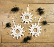 Ozdoby choinkowe, świąteczne zawieszki na choinkę, na prezent, makrama 