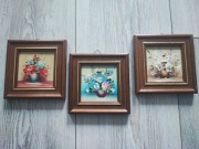 Stare obrazki olejne kwiaty