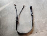 Wytok skórzany z gumowym kółkiem, czarna skóra naturalna 