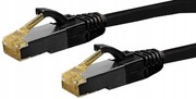 Kabel sieciowy LAN RJ45 Patchcord kat. 6A S/FTP ekranowany 2m czarny TKM