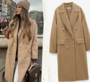 ZARA EXCLUSIVE WEŁNIANY PŁASZCZ CAMEL BEŻ WEŁNA 38 M WOOL WIOSNA 2026
