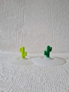 Okrągła osłonka przykrywka pokrowiec na kubek kaktus kaktusy silikonowa