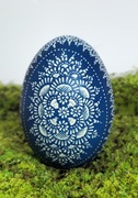 PISANKA KROSZONKA WIELKANOC RĘKODZIEŁO HANDMADE JAJO KURZE NIEBIESKIE #2