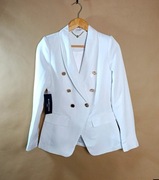 Guess by Marciano Marynarka Damska Biała Dwurzędowa Złote Guziki