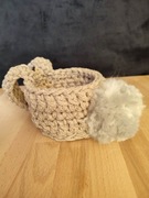 Koszyk wielkanocny, z uszami i ogonkiem, makrama