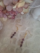 Kolczyki handmade srebro z naturalnych kamieni granat hematyt 