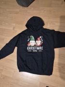 Czarna bluza z kapturem Oversize – Świąteczne Skrzaty