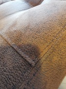 Szezlong, sztuczna skura zamsz brazowy