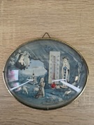 Stary termometr ścienny – Lourdes – dewocjonalia, vintage