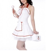 NIEGRZECZNA PIELĘGNIARKA W KOSTIUMIE sukienka + stetoskop