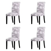Piękne pokrowce na krzesła zestaw 4 sztuki szare pokrowce okazja