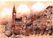 Gdansk, Akwarela 21x30cm Pomysł na prezent 