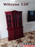 Stylowa Witryna 120` Wiśniowa Mahoń BEKAS Producent Mebli Stylowych