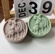 KOZIEŁ z KOZIOŁKIEM Różowa forma silikonowa 9.8*4 do Świec Wosku Odlewów 