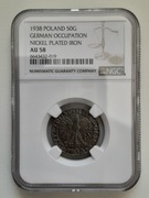 50 groszy 1938 NGC AU58 Fe-Ni Generalna Gubernia