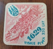 Podkładka podstawka pod piwo. Browar Tychy 1629 Tyskie piwa 330 lat 