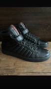 Prada wysokie buty sneakersy skórzane czarne jak nowe  