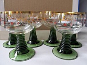 ŚLICZNE stare kieliszki - reaktywne w UV - REMERY - komplet 6 szt