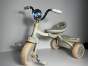 ubravoo składany rowerek trójkołowy retro beżowy led bagażnik