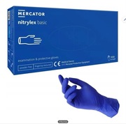 RĘKAWICZKI NITRYLOWE BEZPUDROWE NIEBIESKIE MERCATOR ROZMIAR L