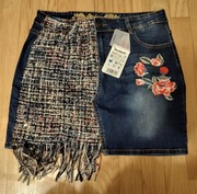 Nowa spódnica z łącznych materiałów Desigual - r.32