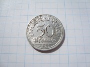 Niemcy moneta 50 fenig 1922 D Republika Weimarska kłosy