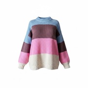 Sweter damski ODEON w kolorowe pasy, miękki i ciepły, rozm. M