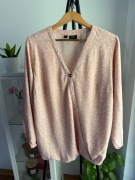 Zwiewna bluzka w gwiazdki pudrowy róż 100% wiskoza plus size
