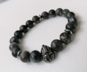 Bransoletka 10mm - kamień naturalny i stal 