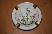 Porcelanowa Popielniczka Lindner złocenia kwiaty