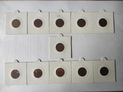 5 groszy 1934 + 10 pozostałych roczników komplet