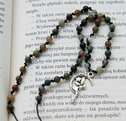 Naszyjnik zawieszka księżyc wróżka kamienie heliotrop 