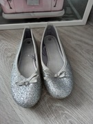 balerinki dziewczęce 35 rozmiar nowe srebrne