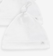 Next biała wiązana czapeczka niemowlęca bawełna 0+