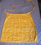 Fartuch żółty vintage – wzór retro – ręcznie robiony z kieszeniami