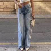 46 XXL Zara spodnie jeansowe TRF z wysokim stanem i szerokimi nogawkami