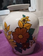 Kremowy wazon w kwiaty Chodzież ok.20,5cm